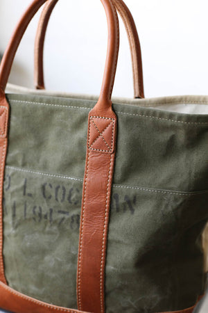 WWII era Salvaged Canvas Tote Bag