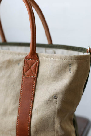WWII era Salvaged Canvas Tote Bag
