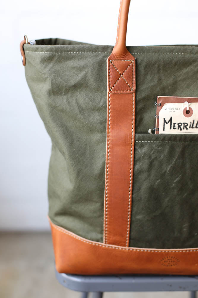 WWII era Salvaged Canvas Tote Bag