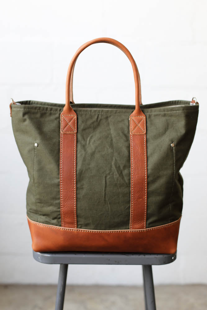 WWII era Salvaged Canvas Tote Bag