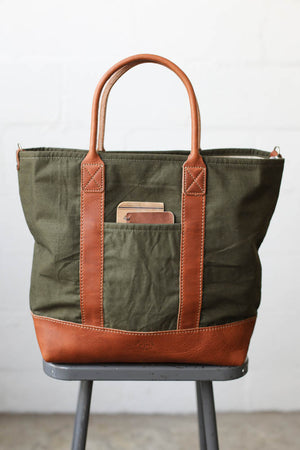 WWII era Salvaged Canvas Tote Bag