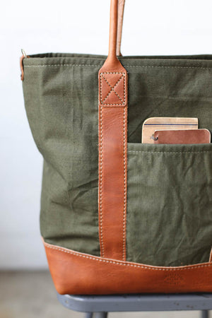 WWII era Salvaged Canvas Tote Bag