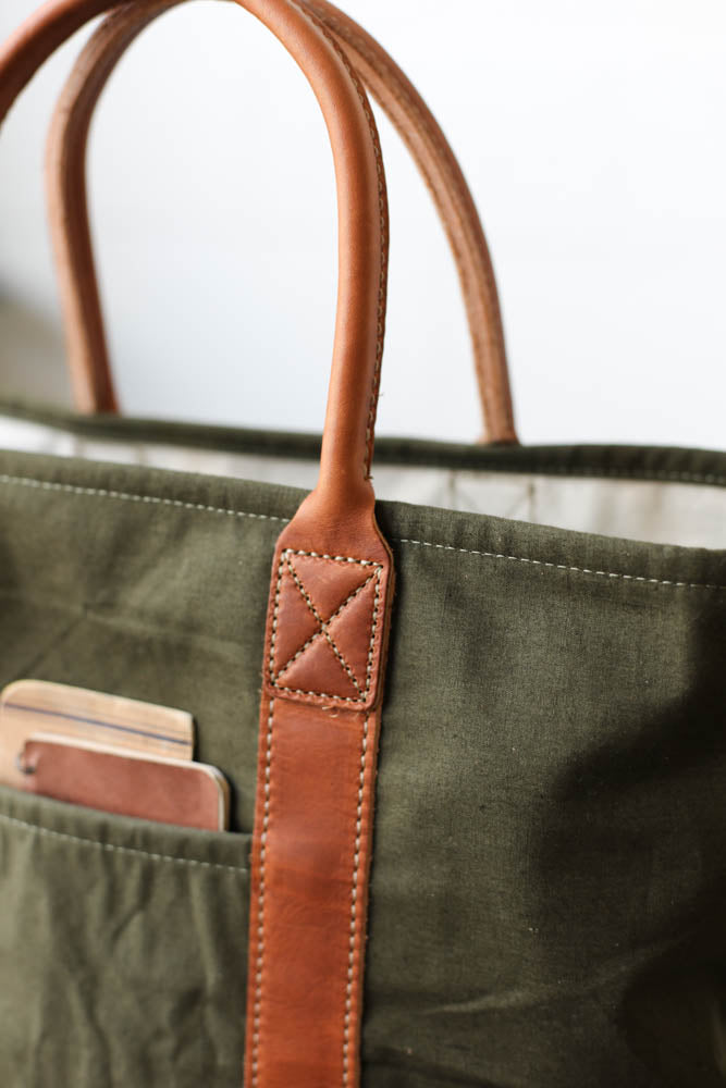 WWII era Salvaged Canvas Tote Bag