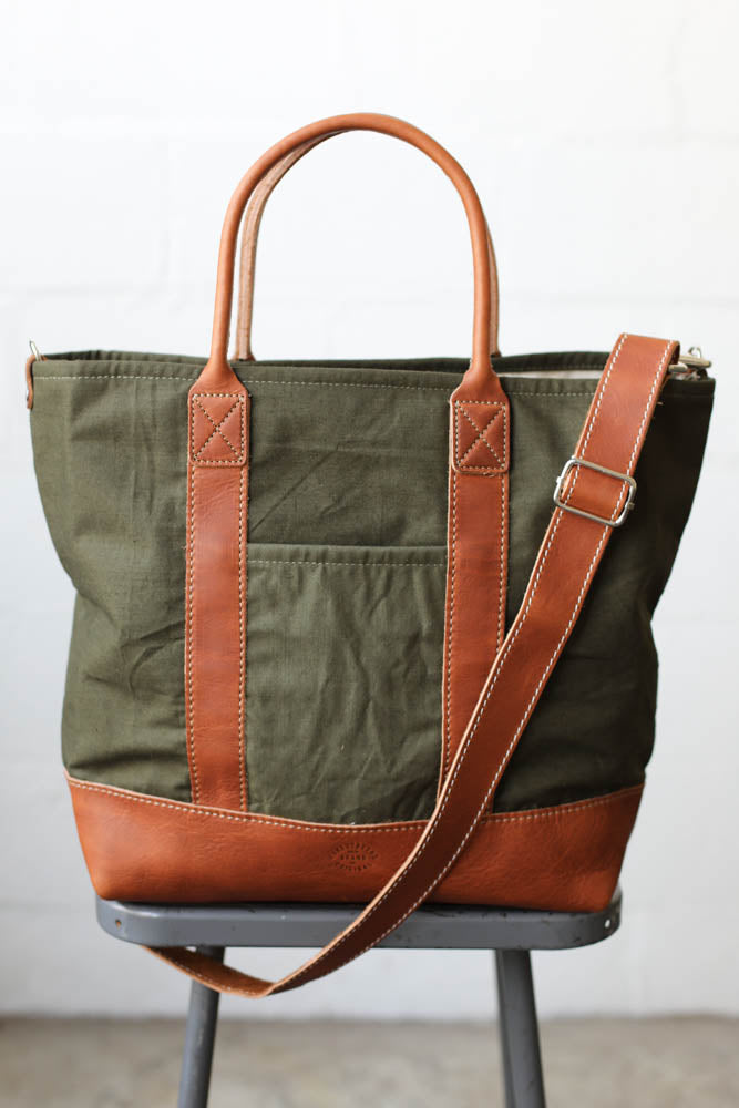 WWII era Salvaged Canvas Tote Bag