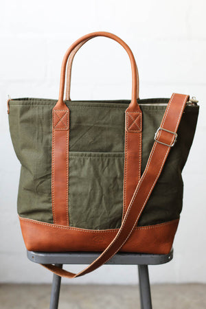 WWII era Salvaged Canvas Tote Bag