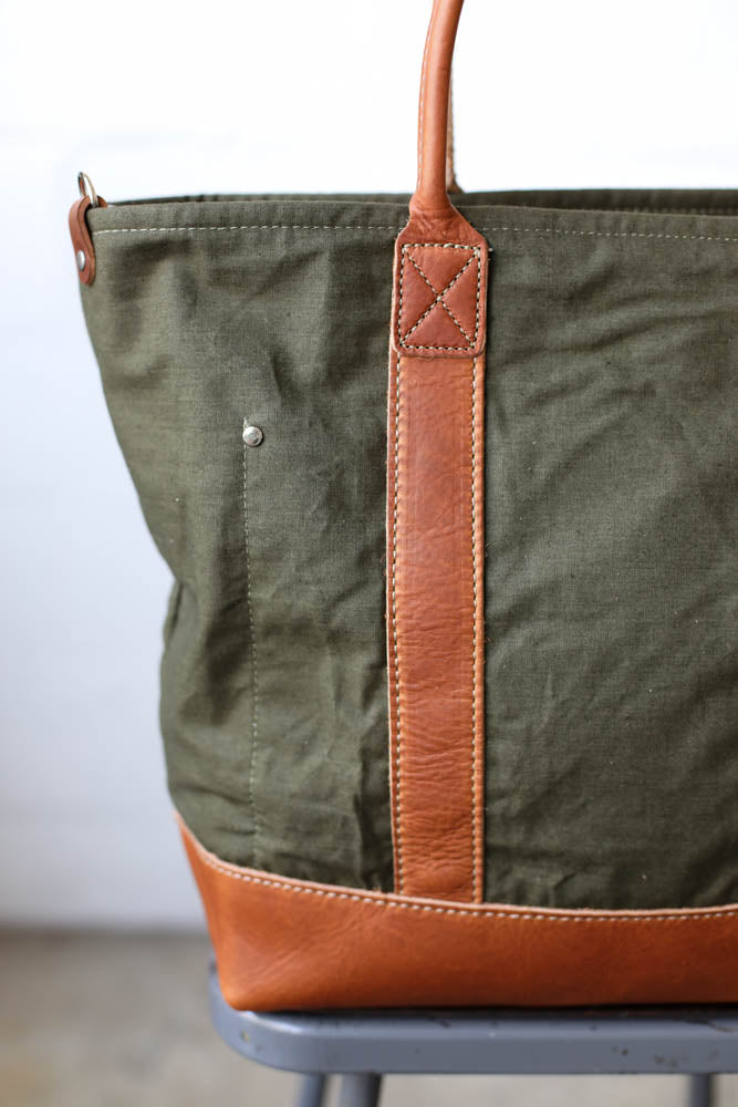 WWII era Salvaged Canvas Tote Bag