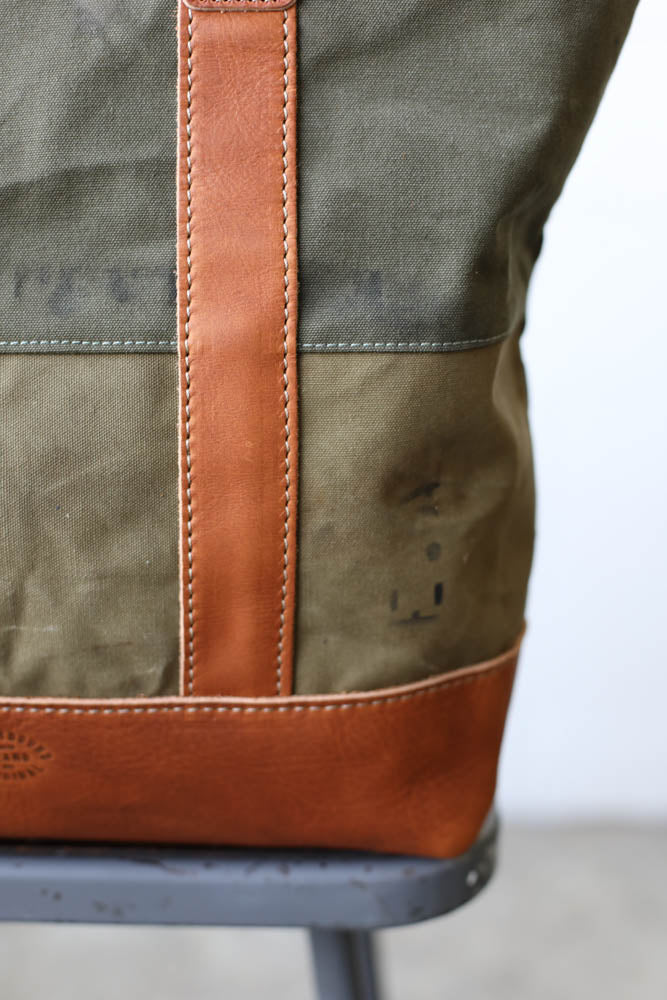 WWII era Salvaged Canvas Tote Bag
