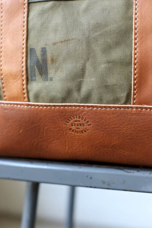 WWII era Salvaged Canvas Tote Bag