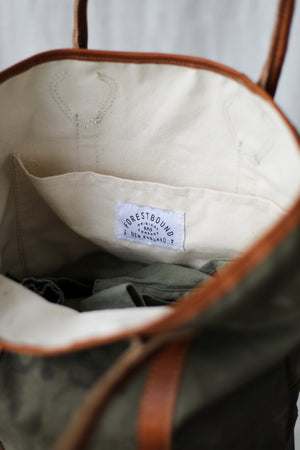 WWII era Salvaged Canvas Tote Bag