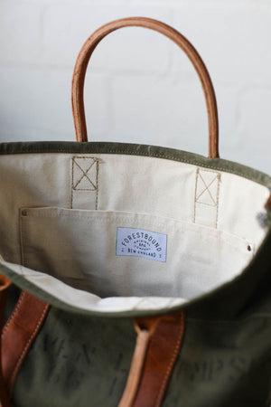 WWII era Salvaged Canvas Tote Bag