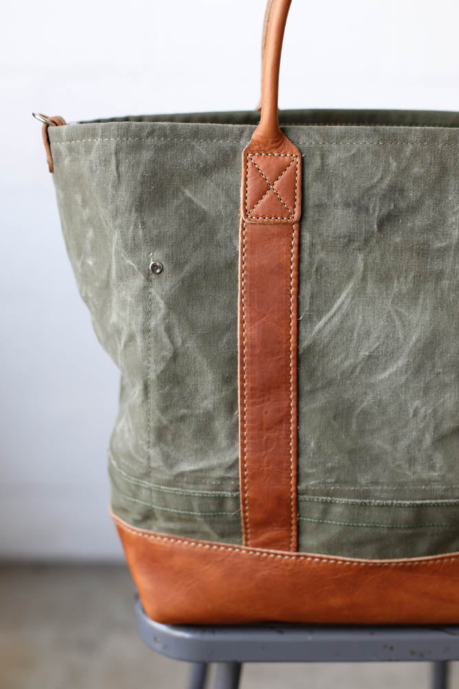 WWII era Salvaged Canvas Tote Bag