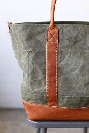 WWII era Salvaged Canvas Tote Bag