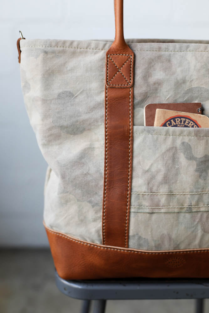 1950's era Salvaged Camo Tote Bag