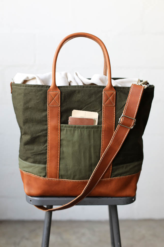 WWII era Salvaged Canvas Tote Bag