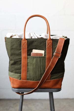 WWII era Salvaged Canvas Tote Bag
