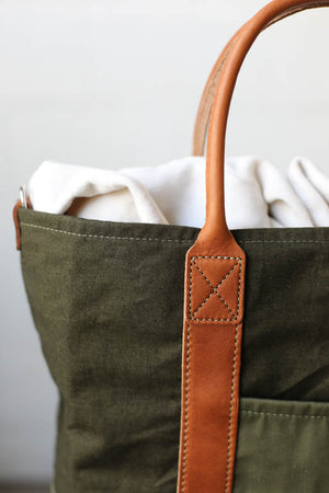 WWII era Salvaged Canvas Tote Bag