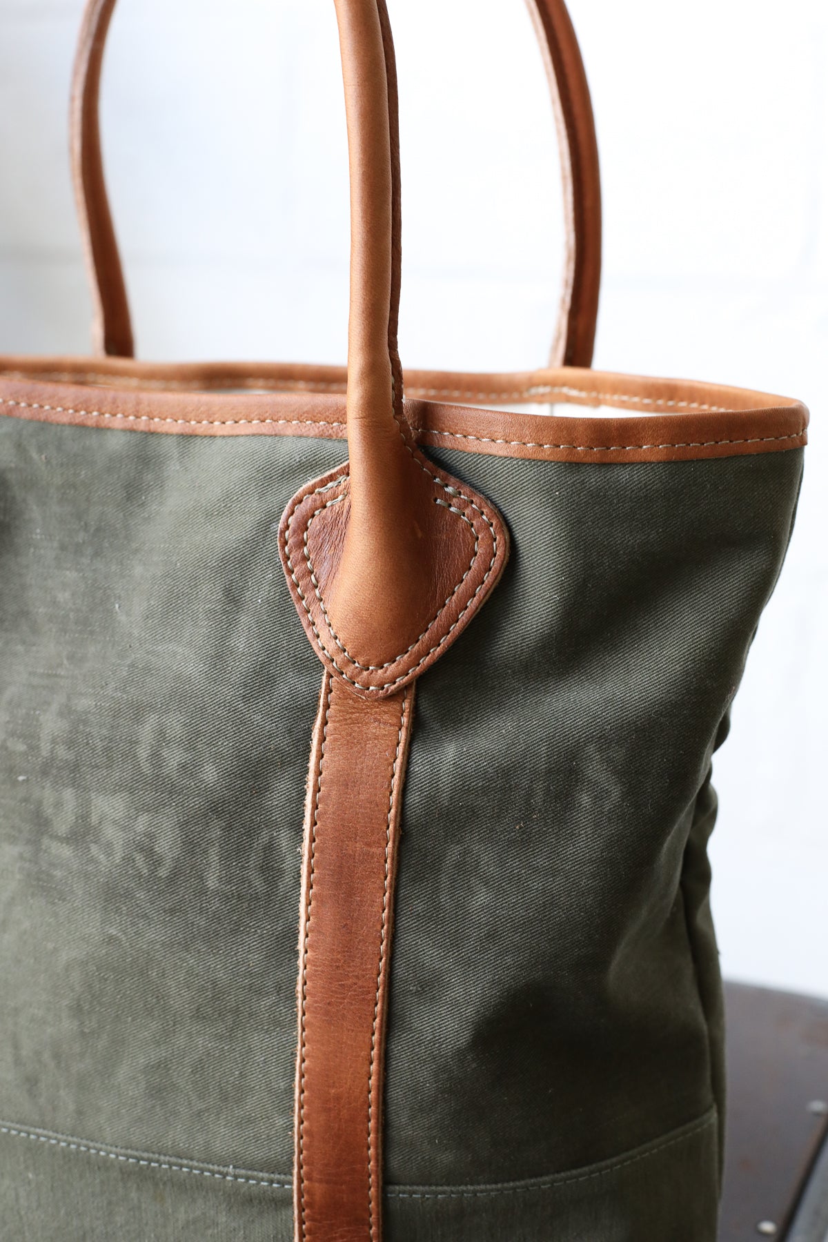WWII era Salvaged Military Canvas Tote Bag