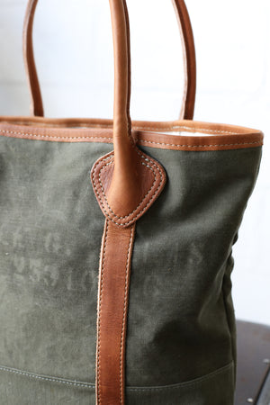 WWII era Salvaged Military Canvas Tote Bag