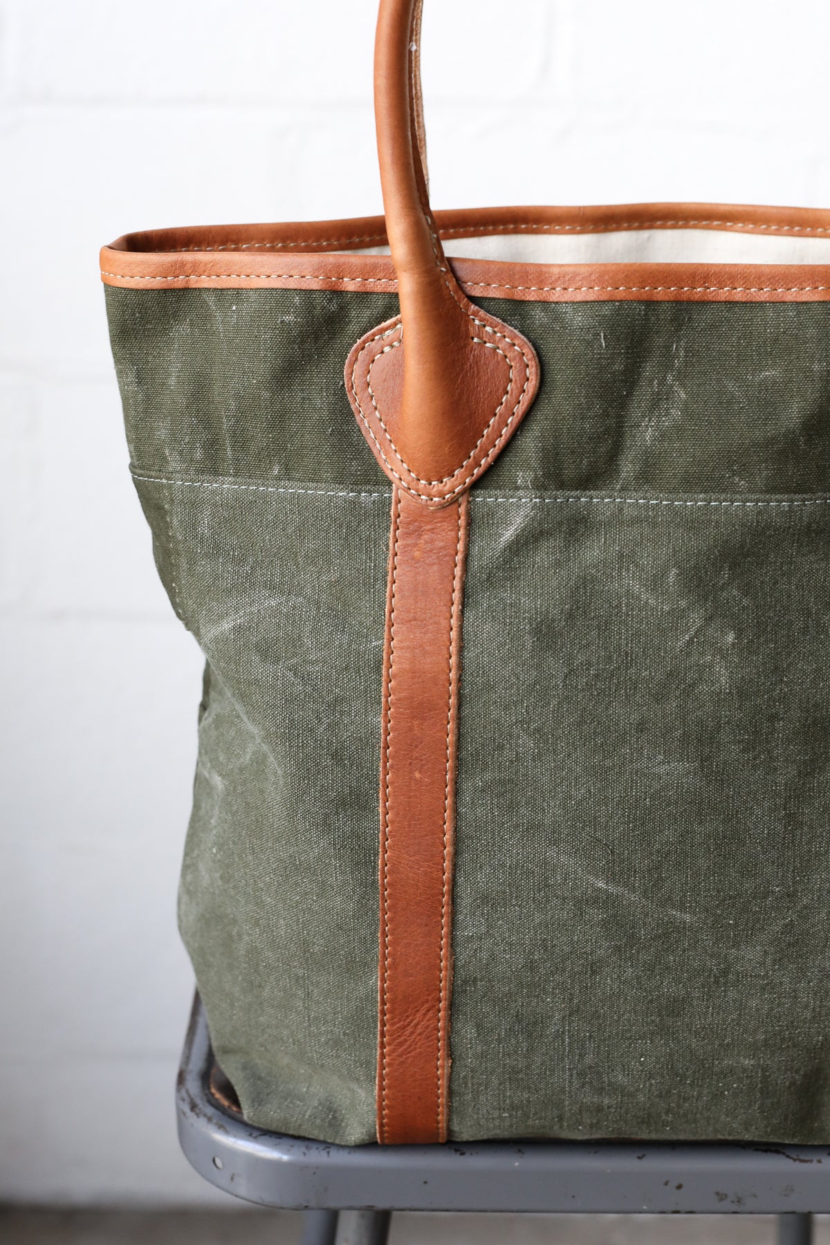 WWII era Salvaged Military Canvas Tote Bag