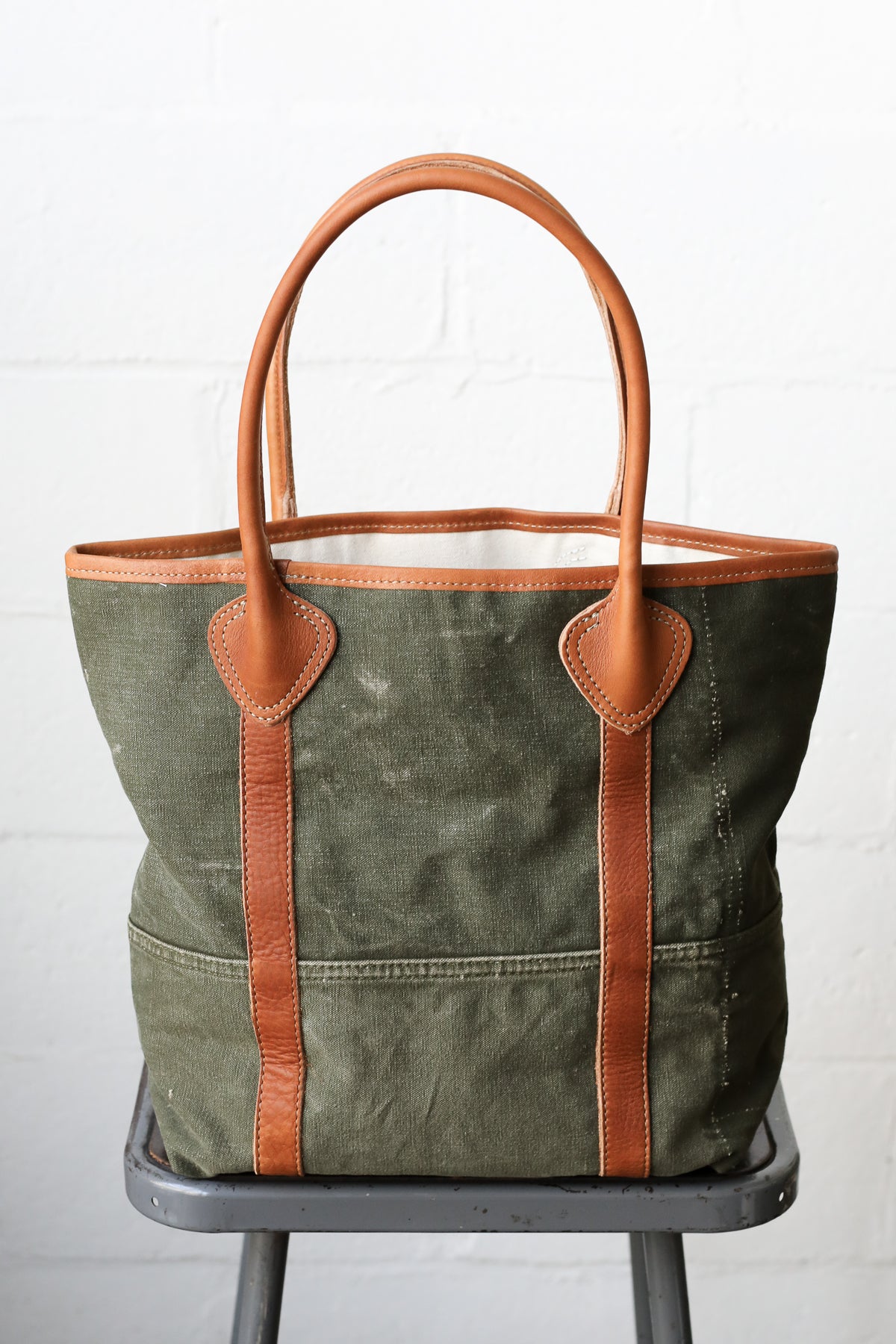 WWII era Salvaged Military Canvas Tote Bag
