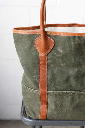 WWII era Salvaged Military Canvas Tote Bag