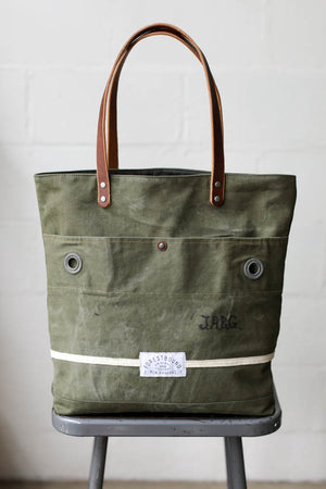 WWII era Salvaged Canvas Tote Bag