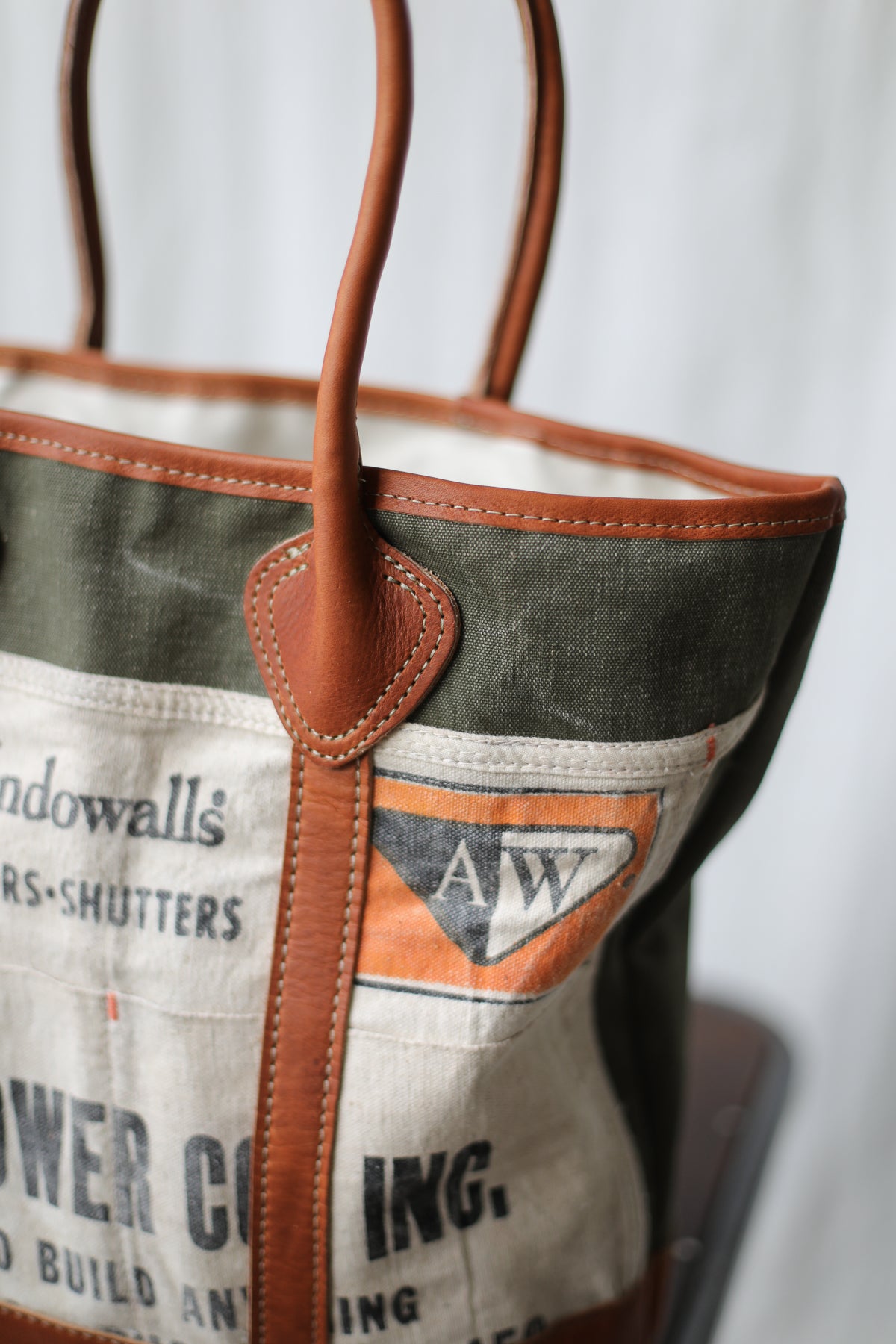 1940's era Salvaged Canvas & Work Apron Tote Bag