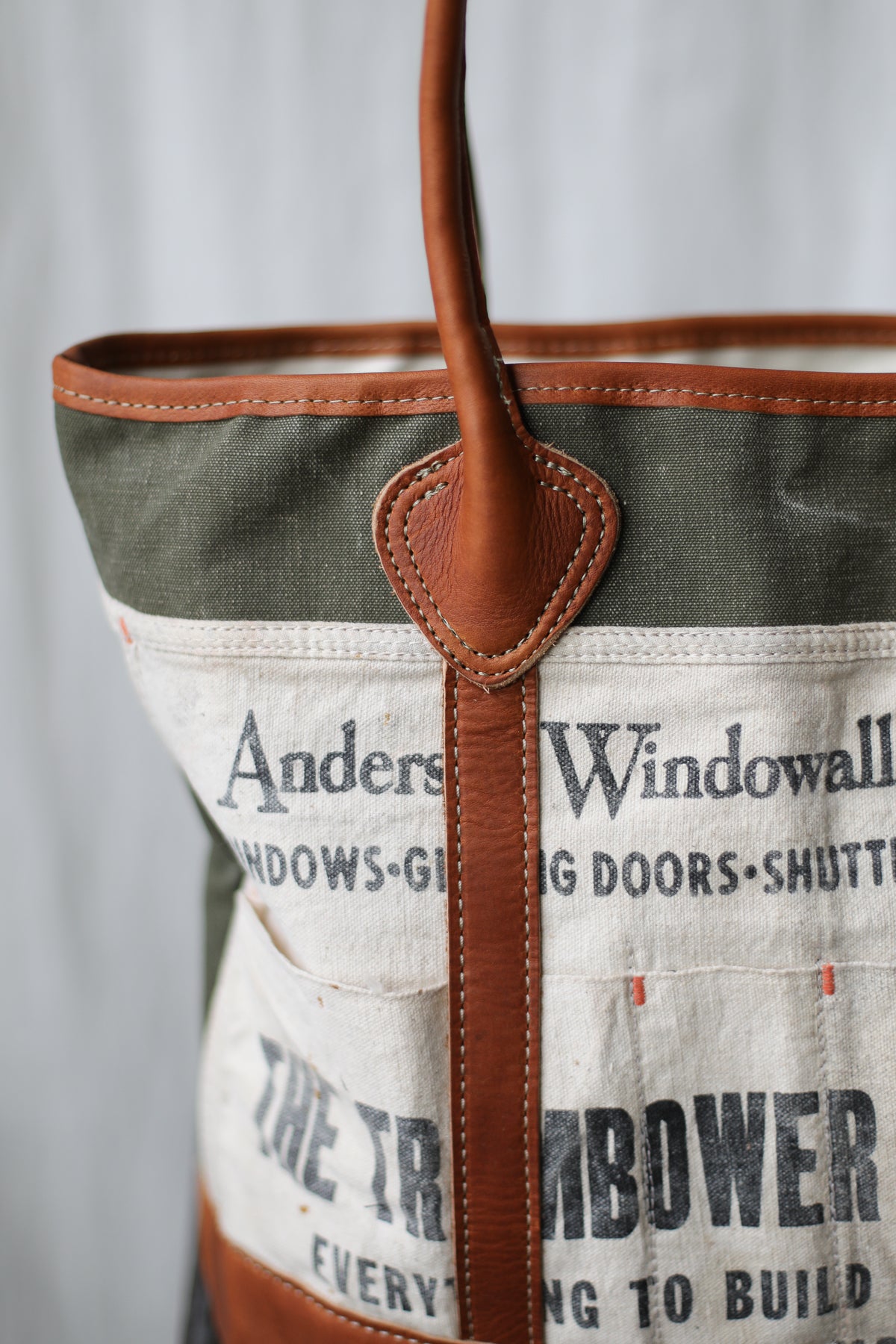 1940's era Salvaged Canvas & Work Apron Tote Bag