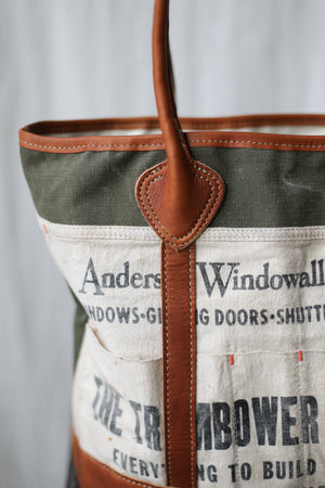 1940's era Salvaged Canvas & Work Apron Tote Bag