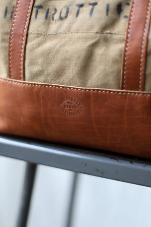 1940's era Salvaged Canvas Tote Bag