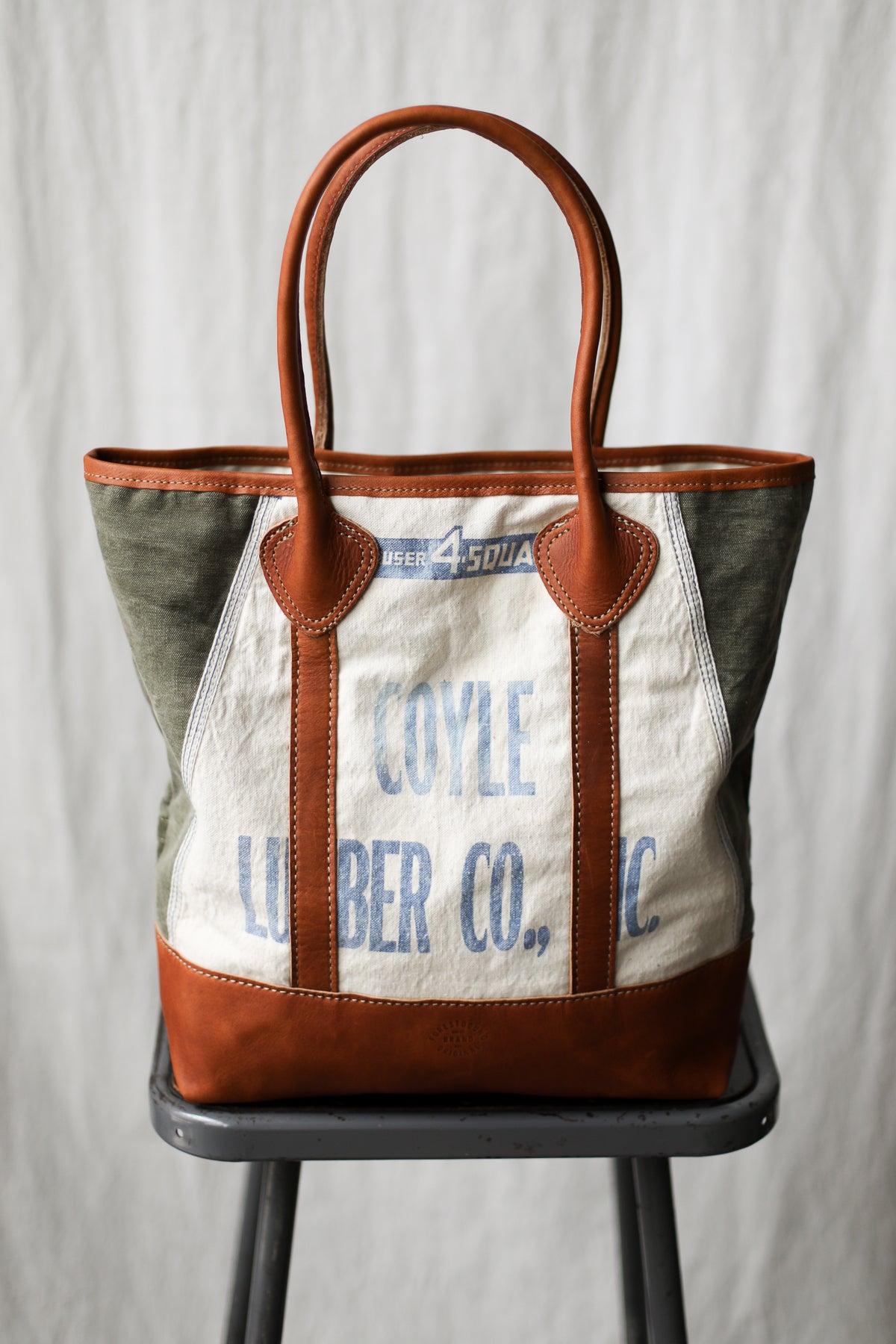 1950's era Salvaged Canvas & Work Apron Tote Bag