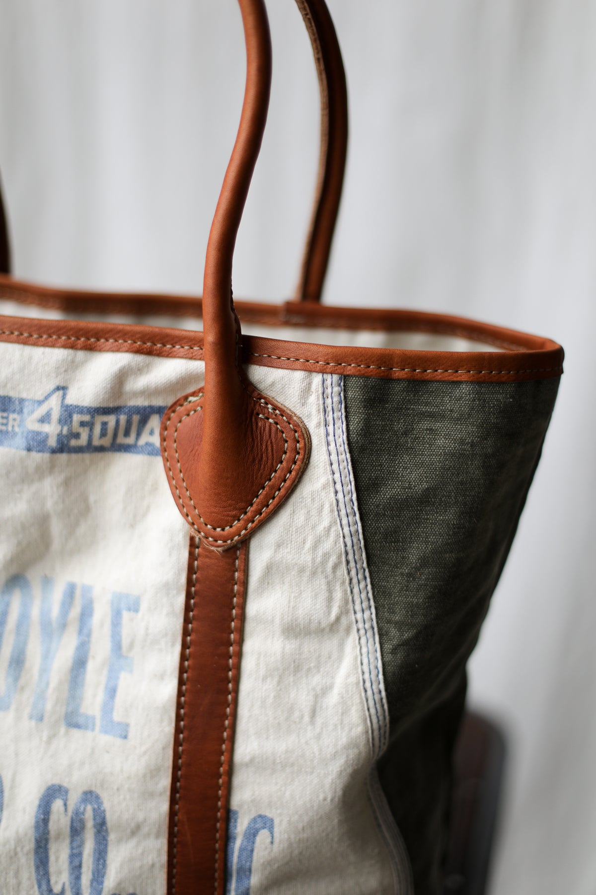 1950's era Salvaged Canvas & Work Apron Tote Bag