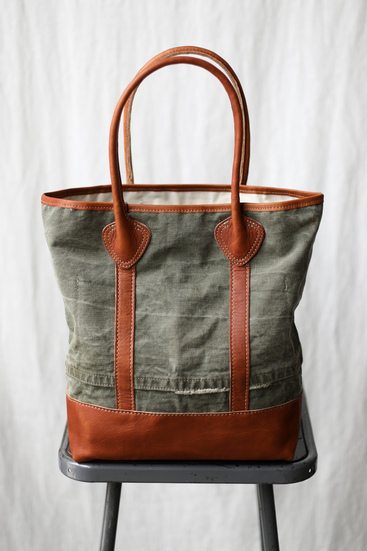 1950's era Salvaged Canvas & Work Apron Tote Bag