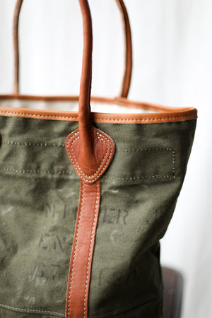WWII era Salvaged Canvas Tote Bag