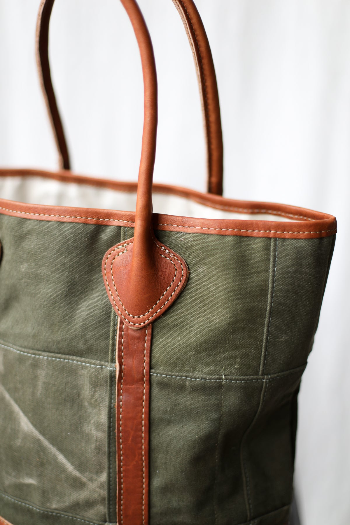 1940's era Salvaged Canvas Patchwork Tote Bag