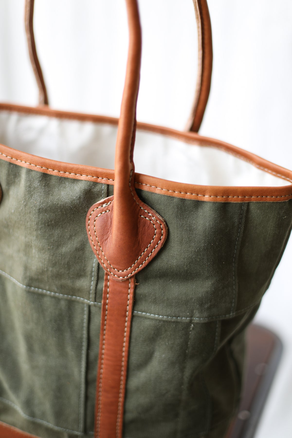 1940's era Salvaged Canvas Patchwork Tote Bag