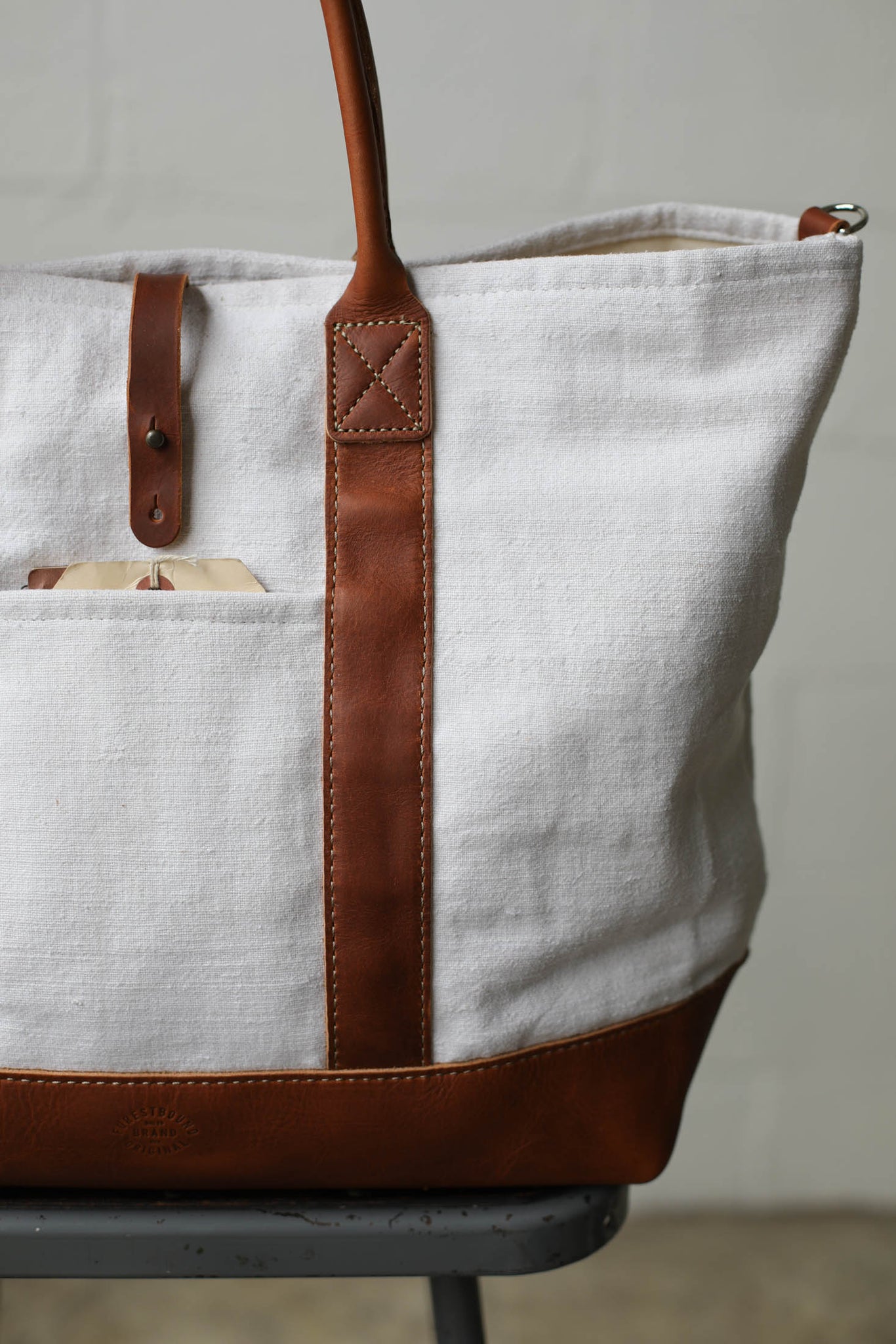 1950's era Salvaged Linen Tote Bag