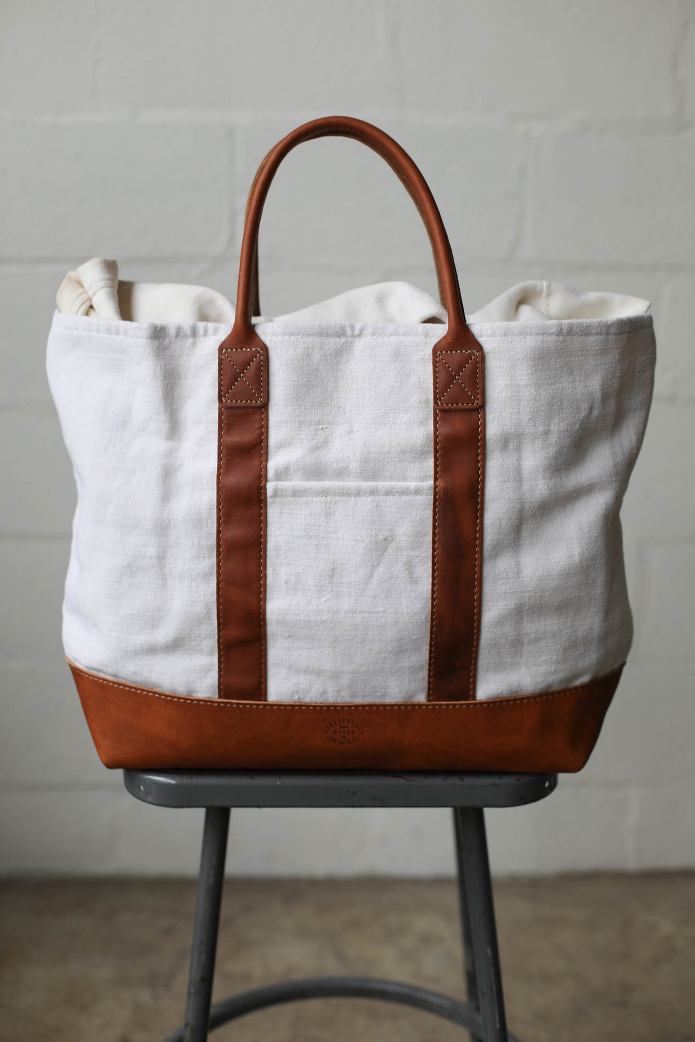 1950's era Salvaged Linen Tote Bag