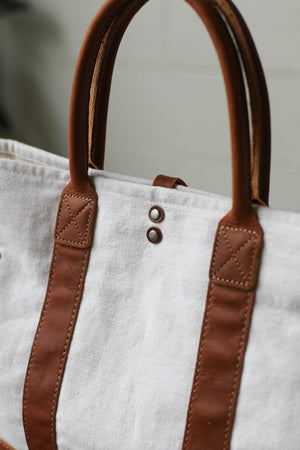1950's era Salvaged Linen Tote Bag