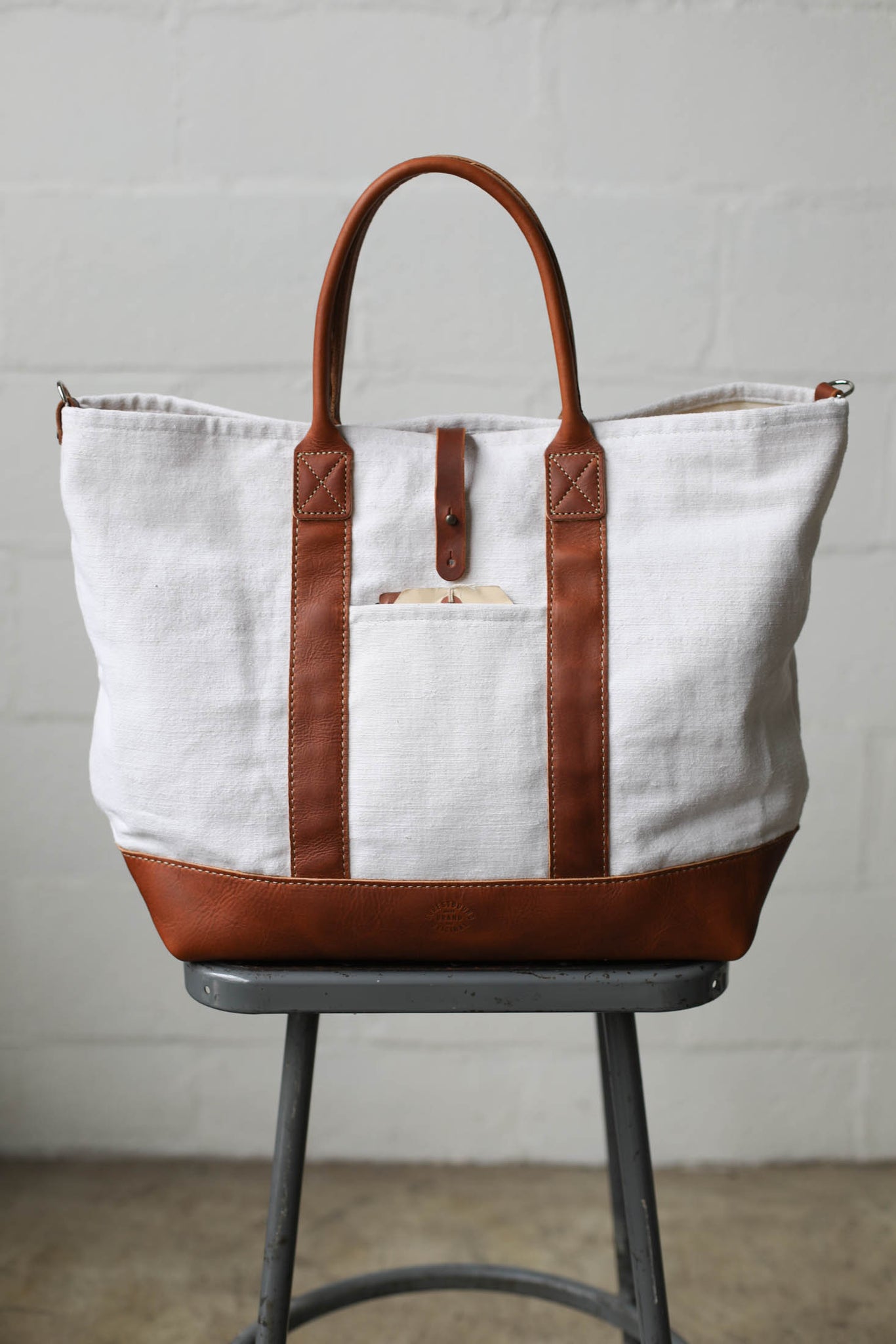 1950's era Salvaged Linen Tote Bag
