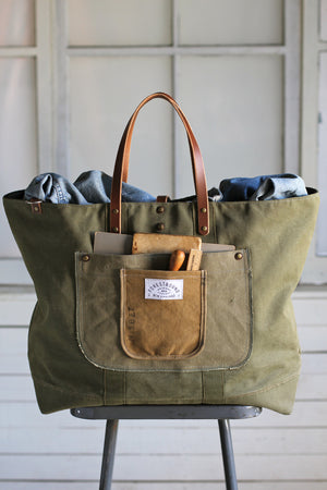 Extra Large 1940's era Canvas Travel Bag