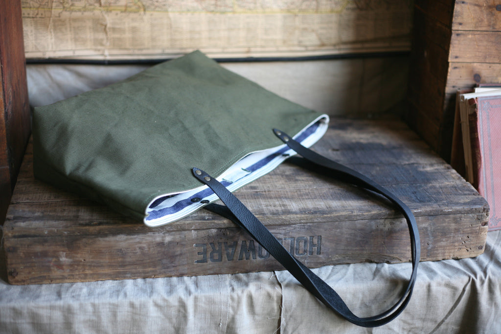 WWII era Military Canvas Tote Bag - SOLD