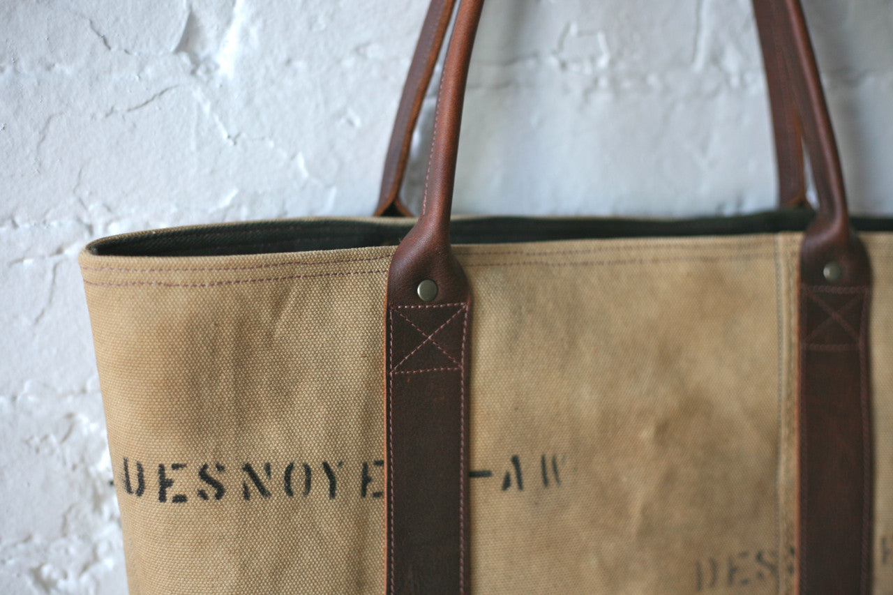 WWII era Canvas & Leather Carryall