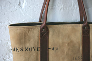 WWII era Canvas & Leather Carryall