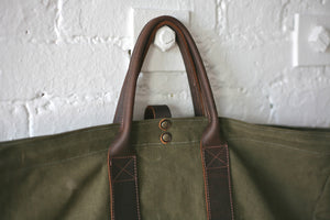 WWII era Canvas & Leather Carryall - SOLD