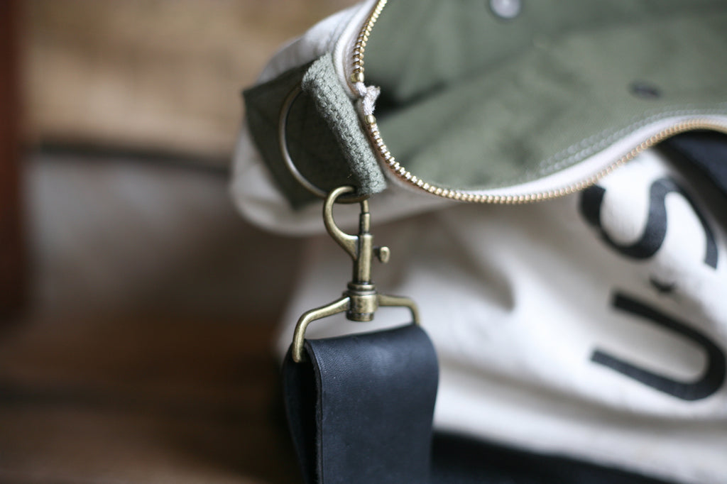 Leather Bottomed WWII era Weekend Bag - SOLD