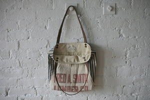 1950's era Ticking Fabric & Work Apron Tote Bag