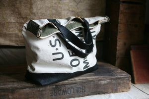 Leather Bottomed WWII era Weekend Bag - SOLD