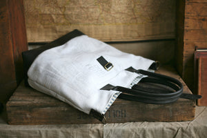 1940's era Cotton & Leather Carryall - SOLD