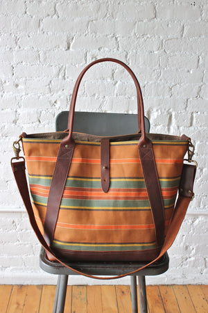 1940's era Striped Canvas Weekend Bag